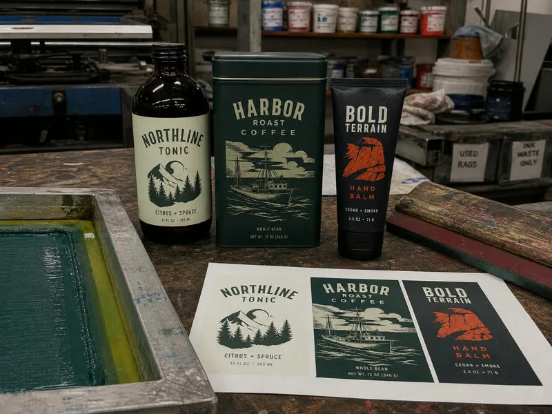 screen printed label detail