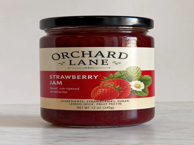 semi-gloss paper label food jar