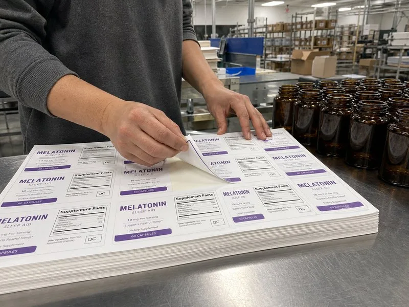 Sheet labels for supplement samples