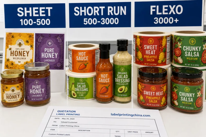 Small Batch Food Labels: MOQ and Material Routing Guide