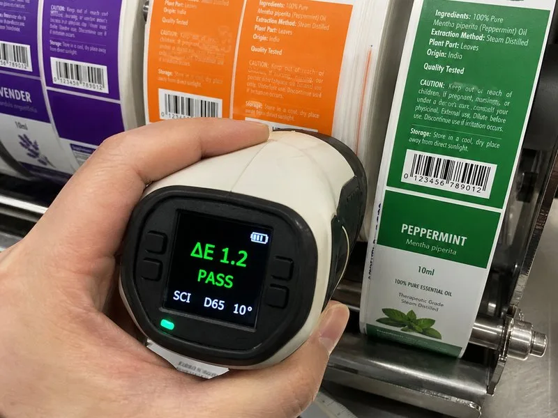 spectrophotometer color qc essential oil labels