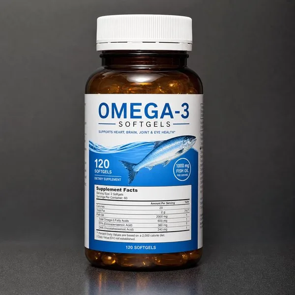Supplement labels for softgel bottles