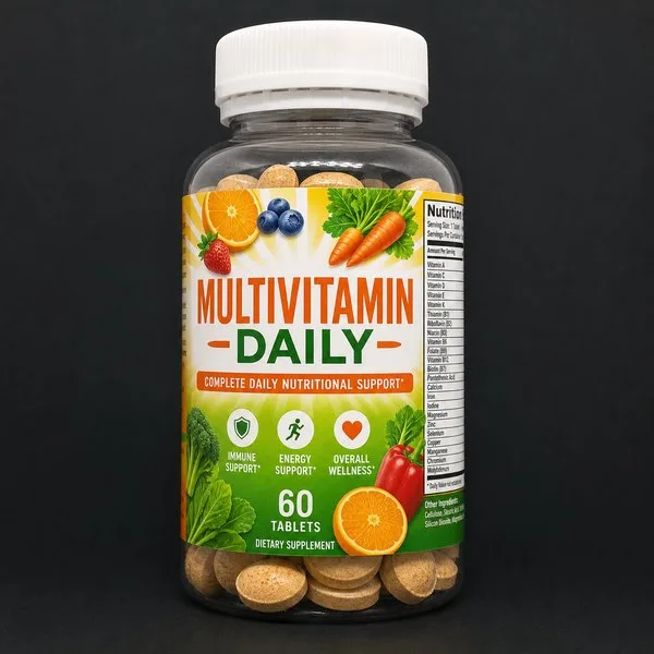 Vitamin bottle supplement labels