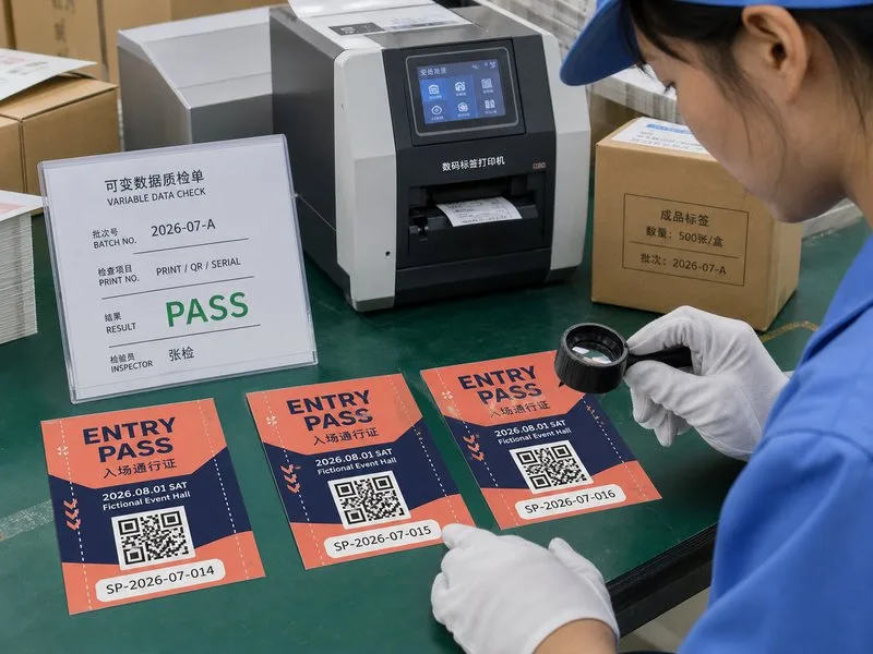 variable data QR sticker printing
