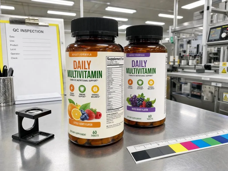Vitamin supplement bottle label