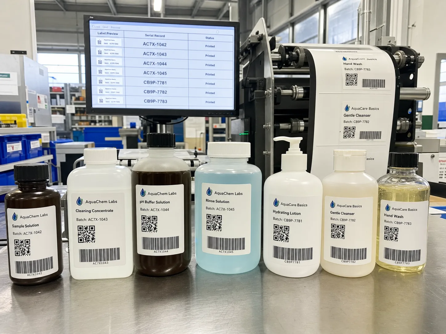 Variable data waterproof labels with QR codes