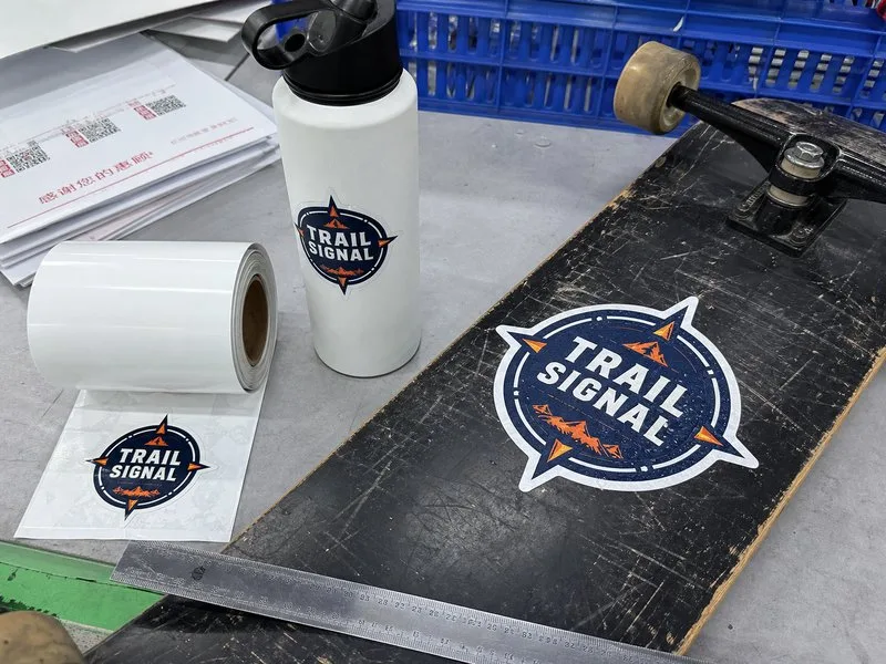 white vinyl custom sticker printing