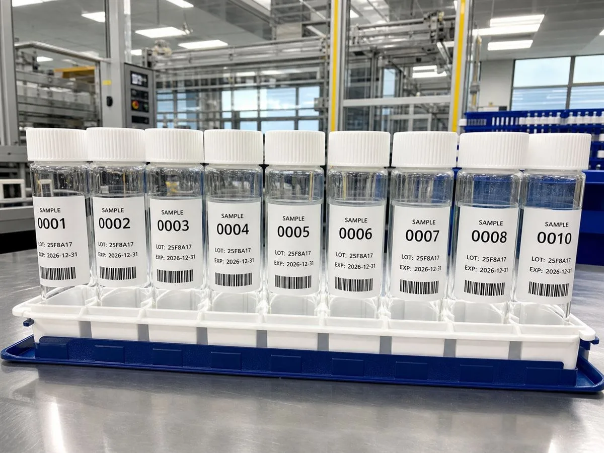 Sequentially numbered sample vial labels for clinical shipment