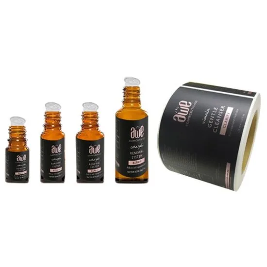 Amber Essential Oil Bottle Label Roll