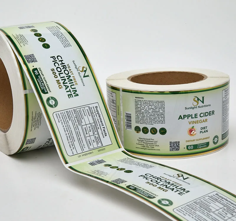 Apple Cider Vinegar Nutrition Label Roll