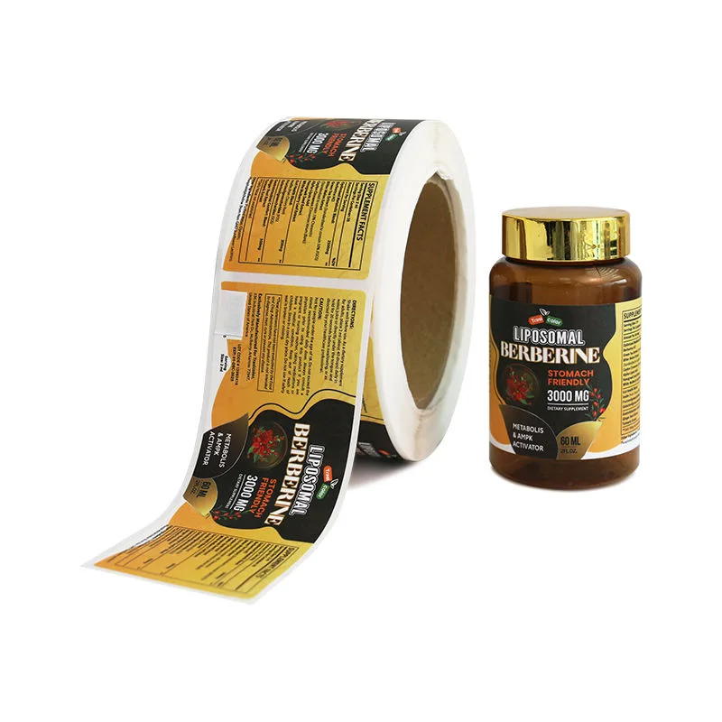 Berberine Supplement Bottle Label Roll