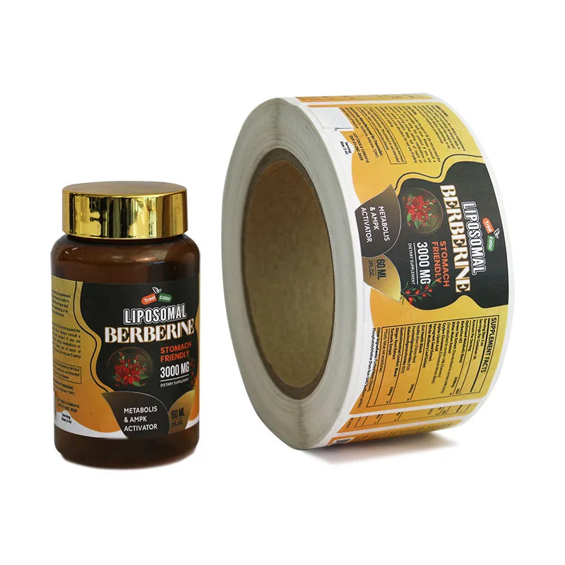 Berberine Supplement Bottle Nutrition Label Roll