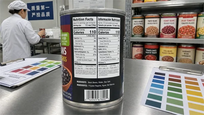 Bilingual english spanish nutrition facts panel