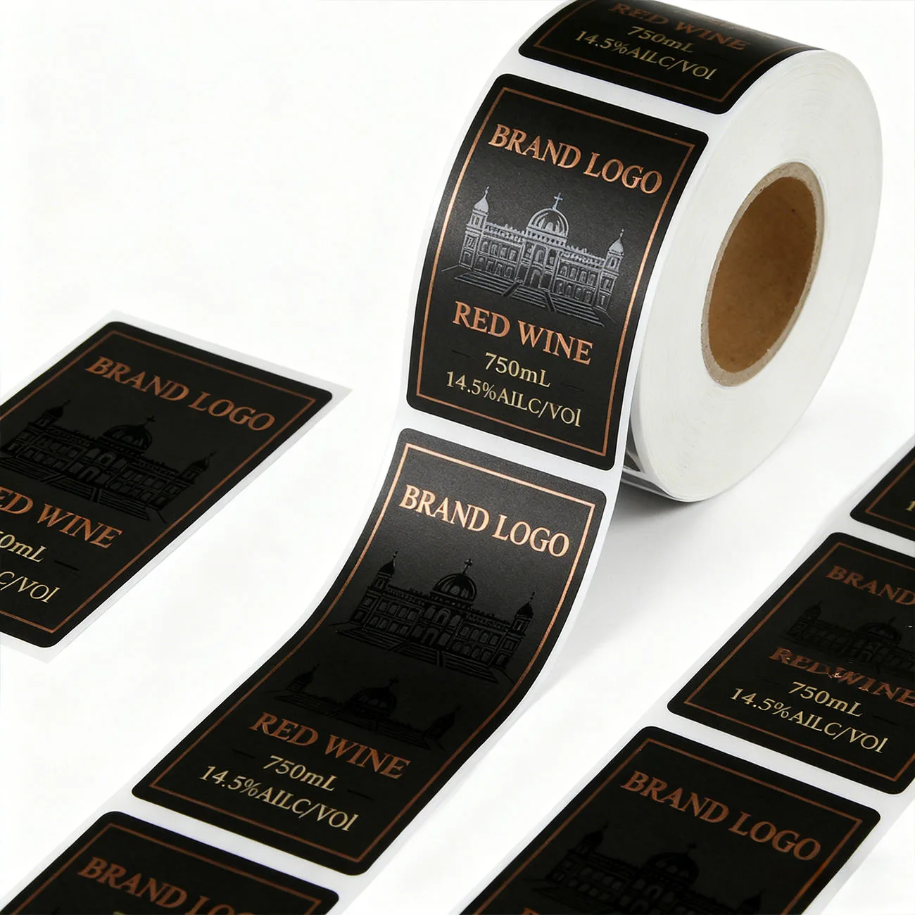 Black Paper Wine Labels On Roll