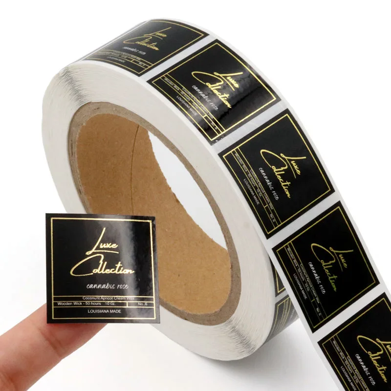 Black Perfume Bottle Label Roll Product View