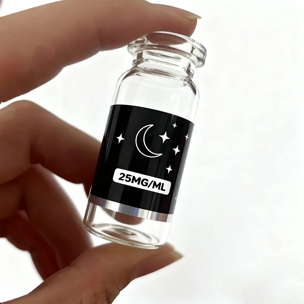 Black Small Vial Label