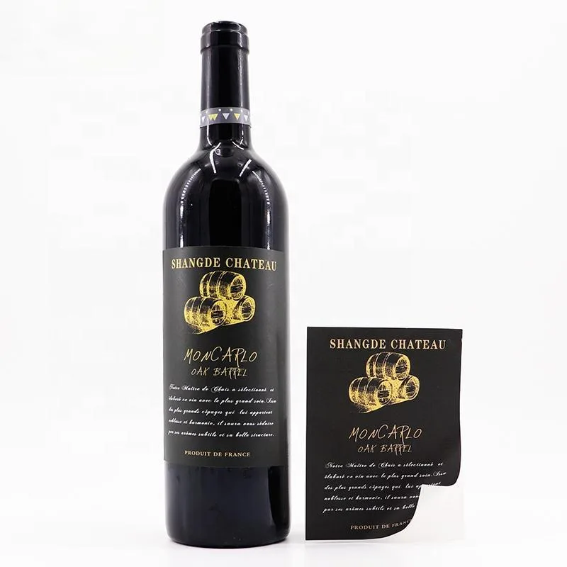 Black Wine Bottle Front Label