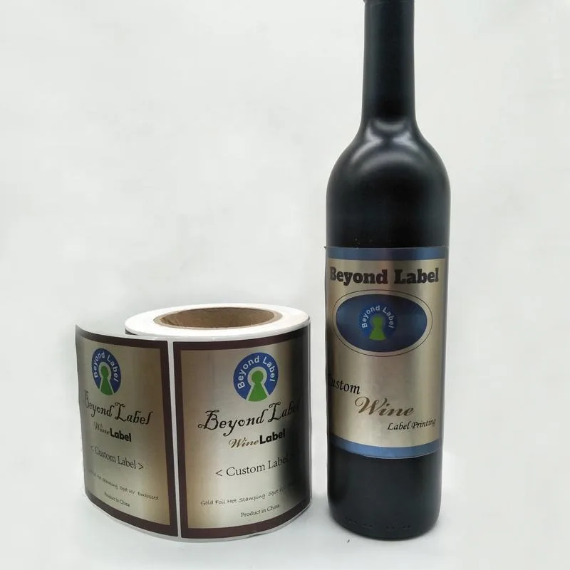 Black Wine Bottle Label Roll