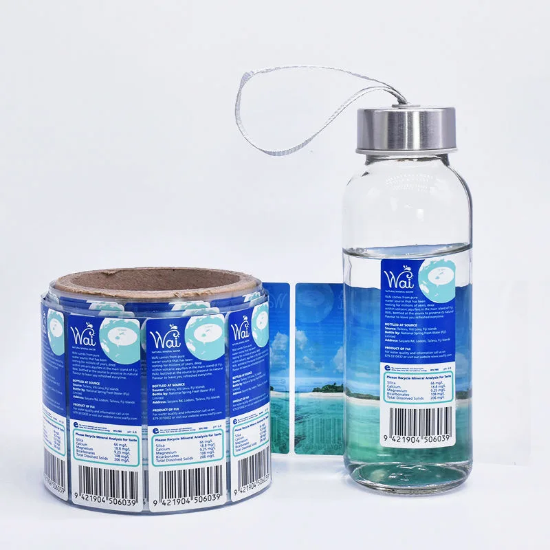 Blue Bottled Water Label Roll