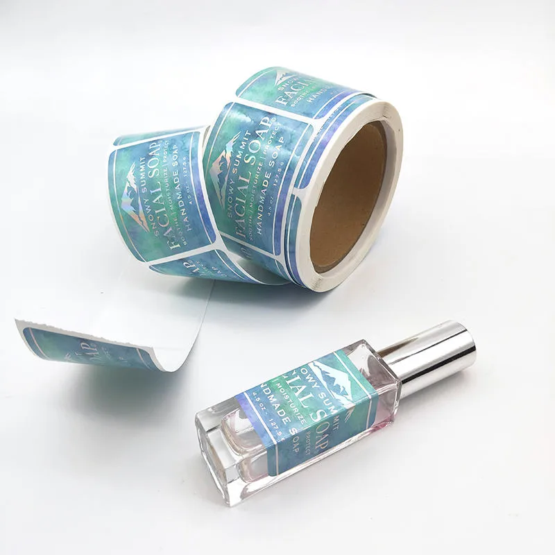 Blue Essential Oil Bottle Label Roll