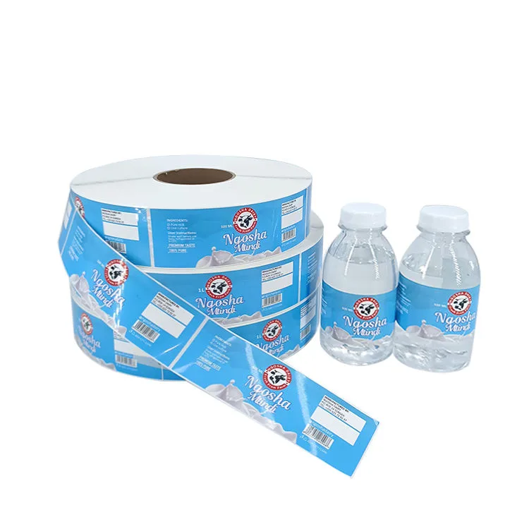 Blue Vinyl Water Bottle Labels On Roll