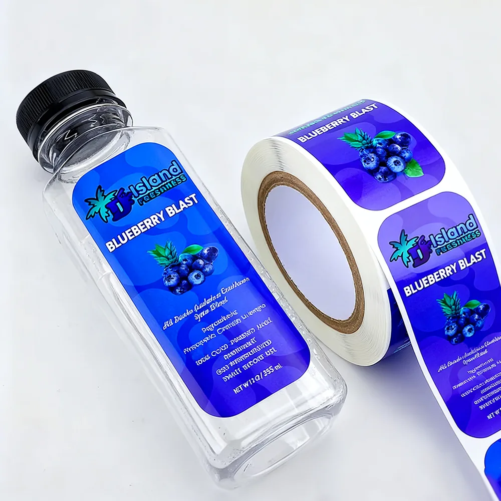 Blueberry Juice Bottle Label Roll