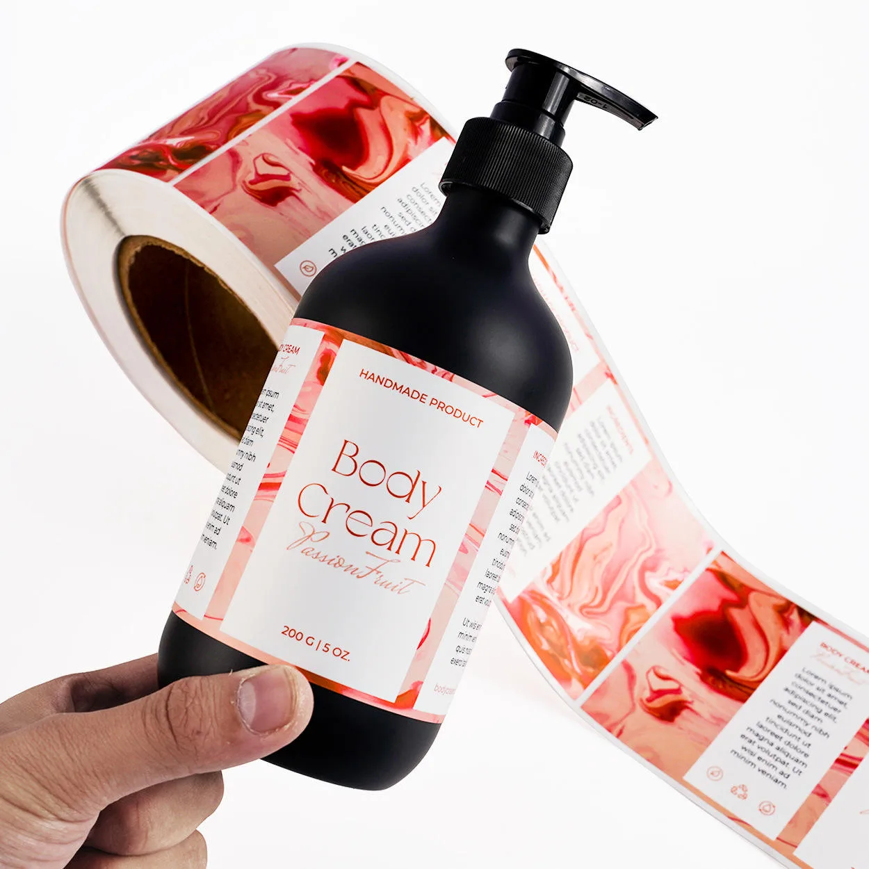 Body Cream Bottle Label Roll