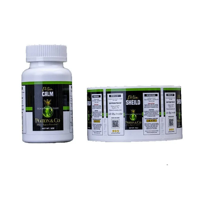 Calm Supplement Bottle Label Roll