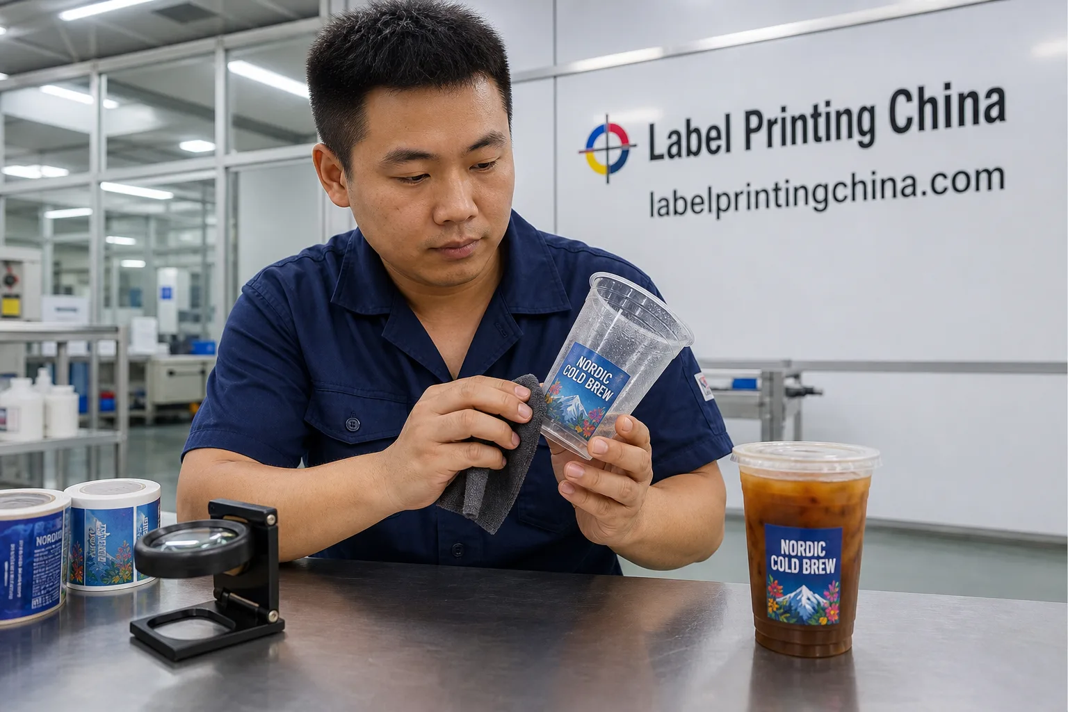 Chinese Qc Checks Iced Cup Label Condensation