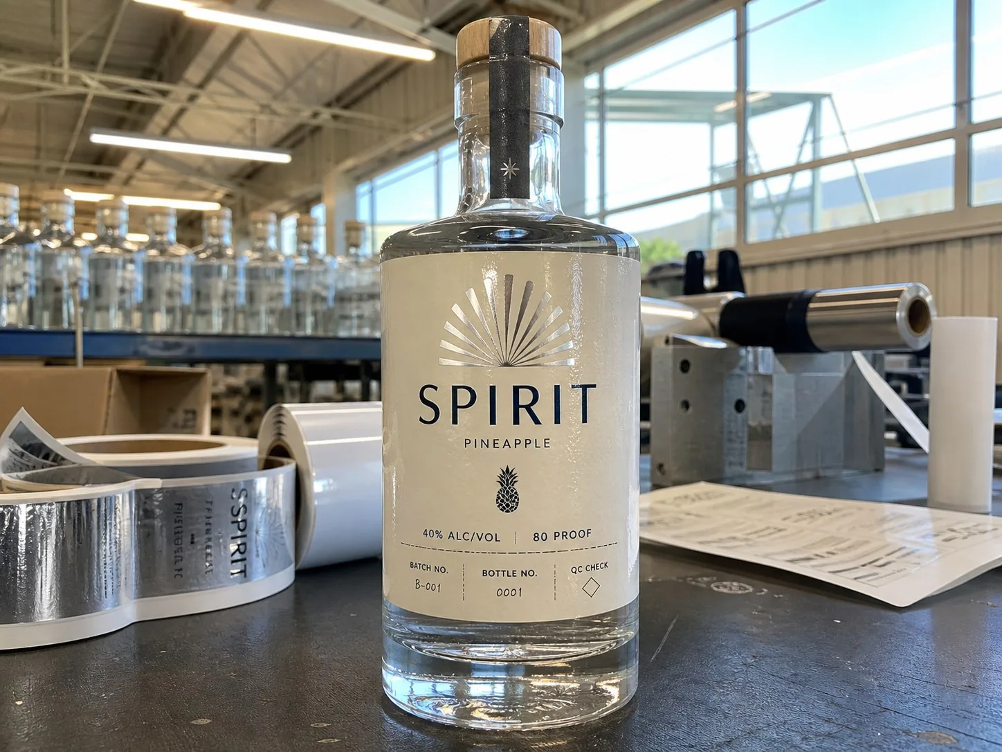 cold foil spot UV wet strength spirit label