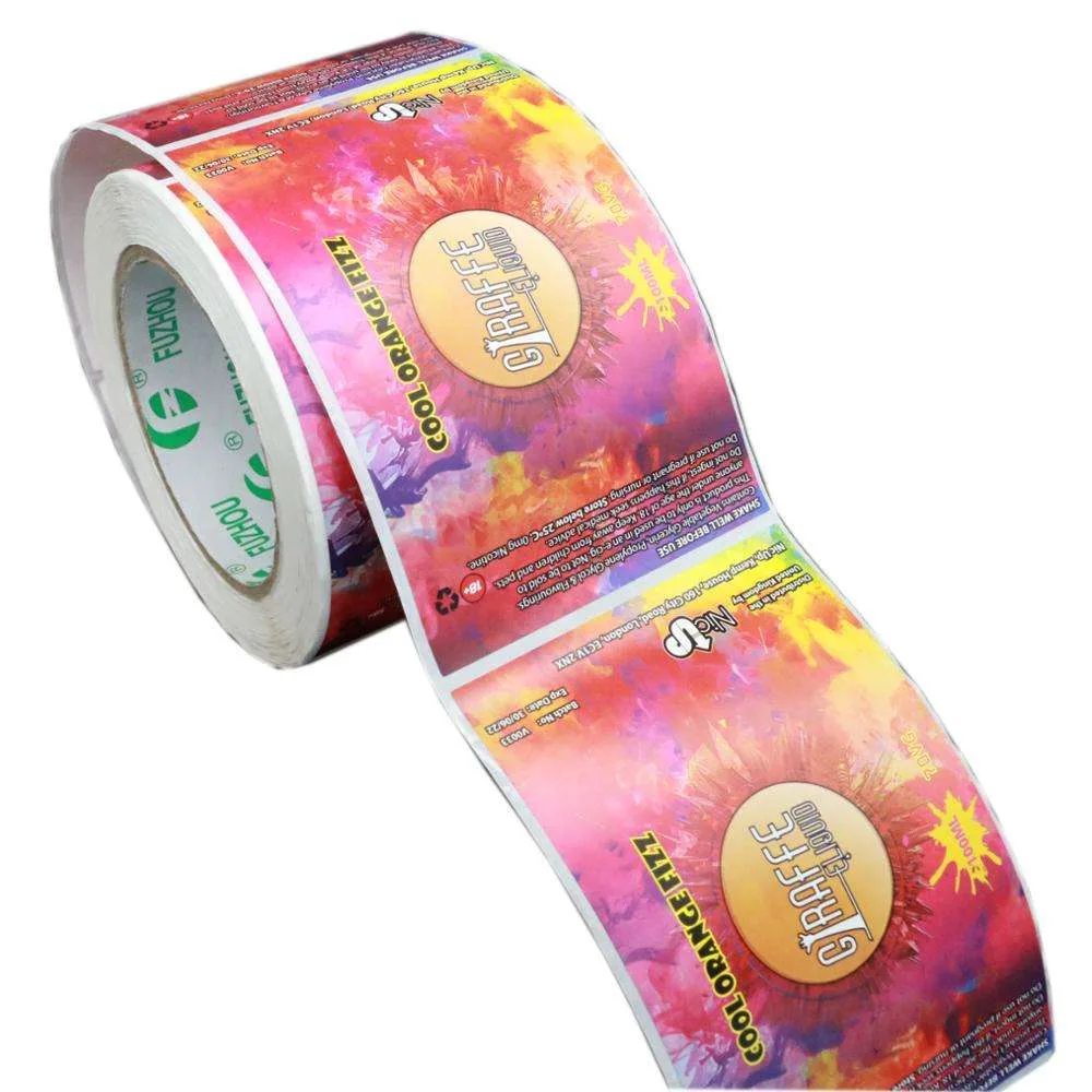 Colorful Beverage Vinyl Labels On Roll