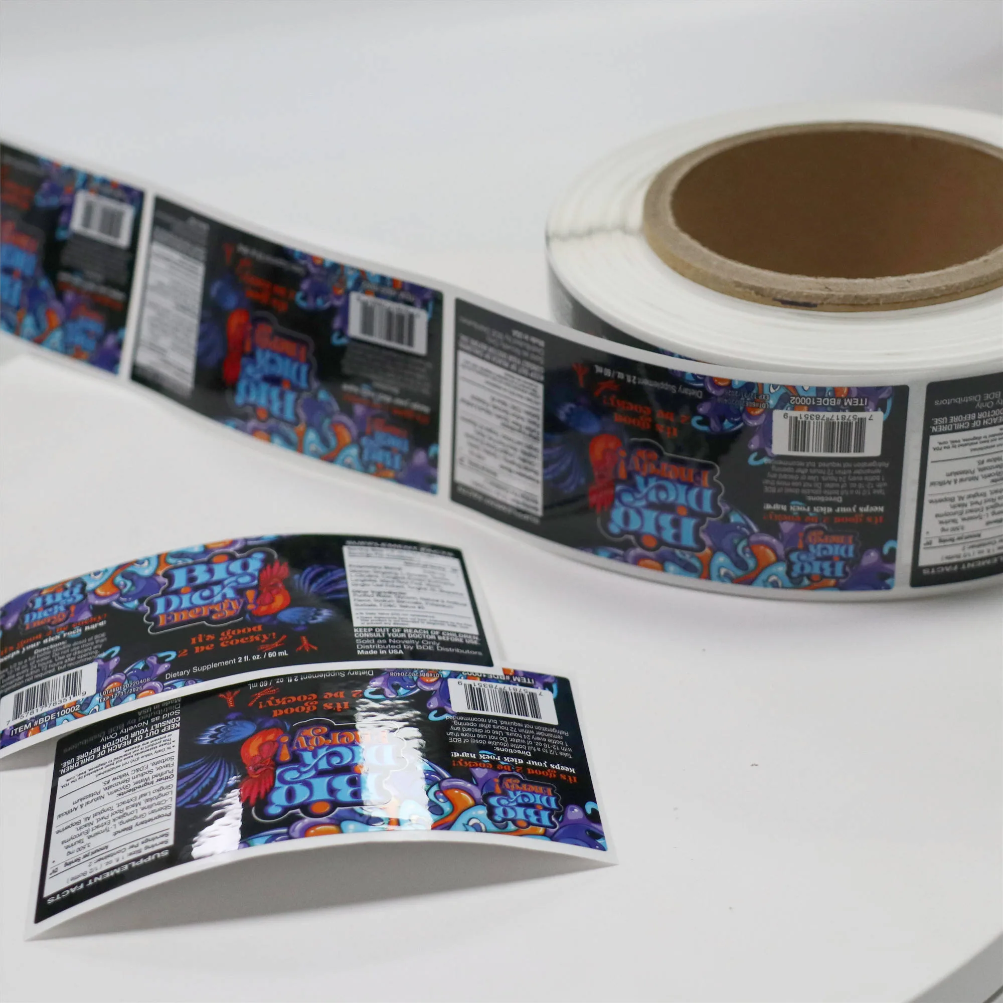 Colorful Vinyl Energy Drink Label Collection
