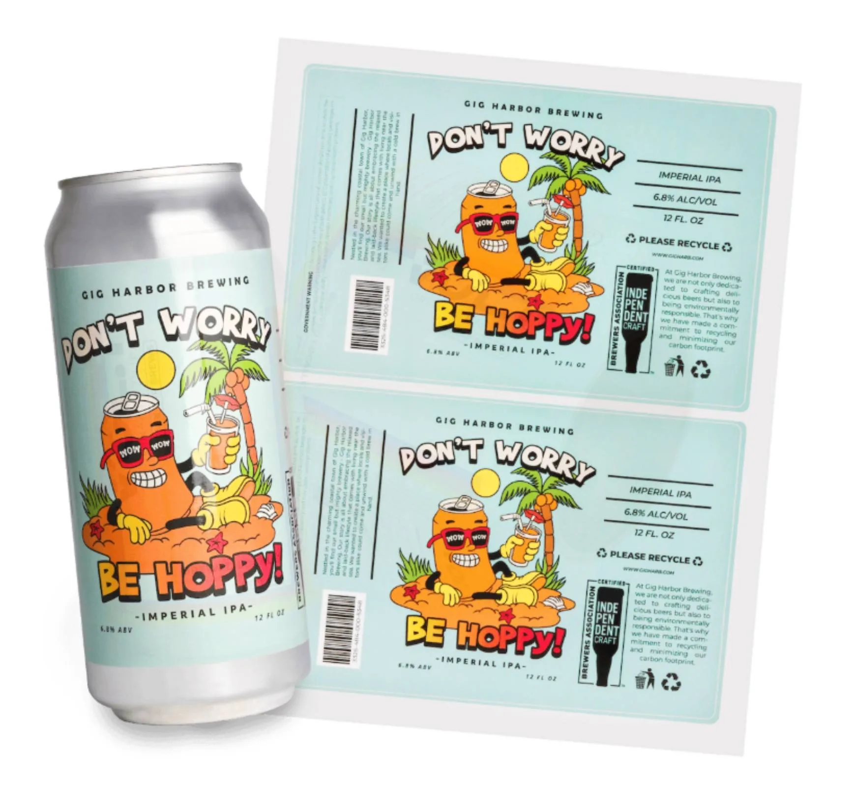 Craft Beer Can Label Sheet