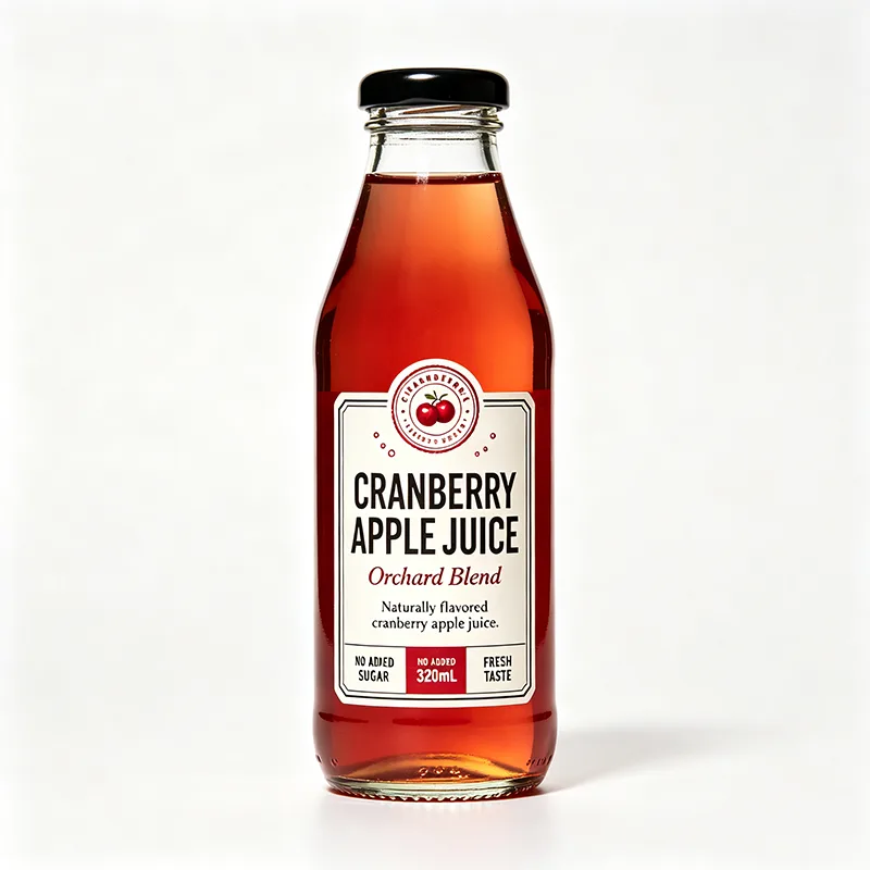 Cranberry Apple Juice Bottle Label Product View