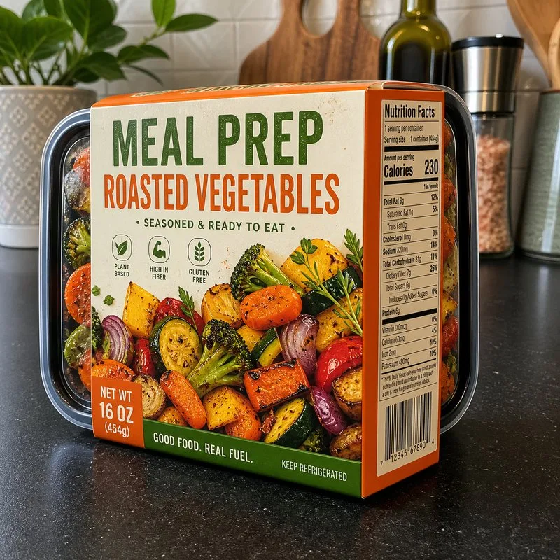 custom food container labels meal prep box