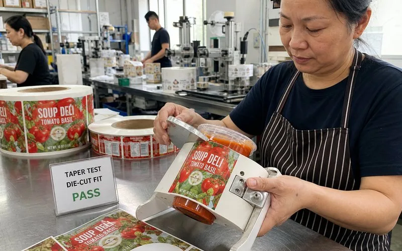 deli cup wrap label die cut
