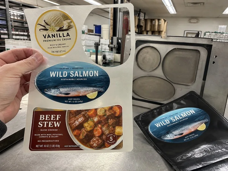 die cut frozen food label shapes