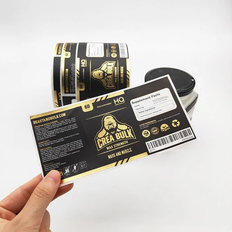 Dietary Supplement Label Panel And Roll