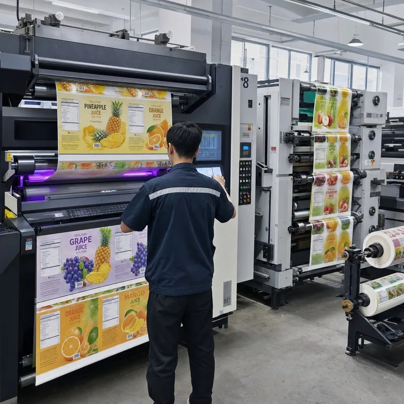 Digital and flexo printing lines for juice labels