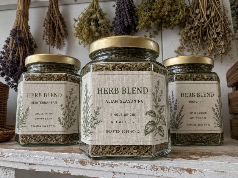 estate linen paper herbal spice label