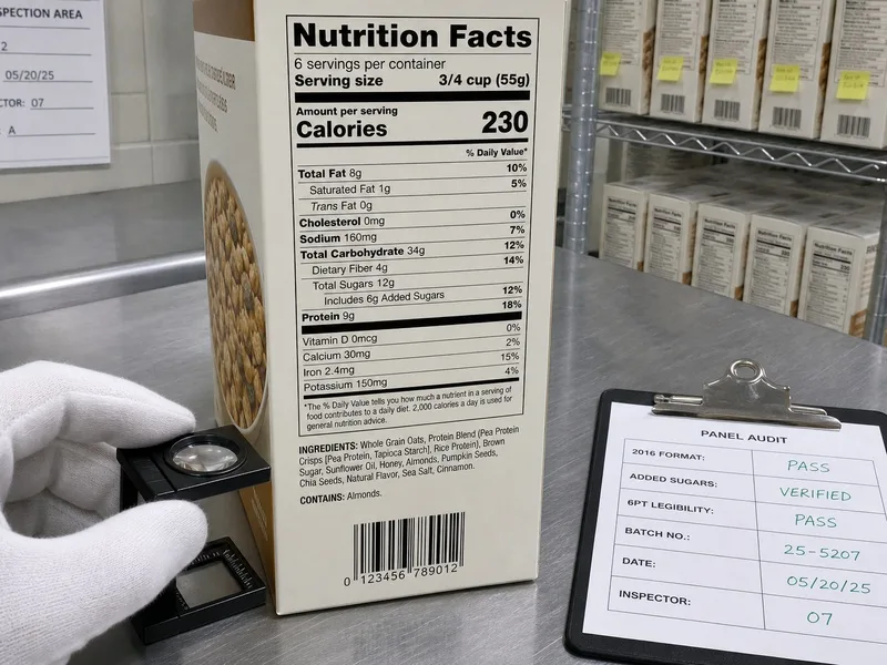FDA 2016 nutrition facts panel audit product