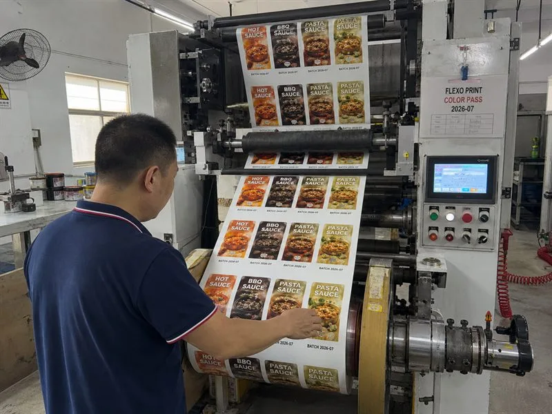 Flexo press printing sauce label rolls