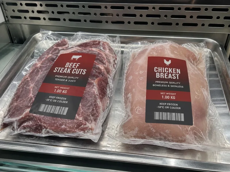 frozen meat vacuum pack labels