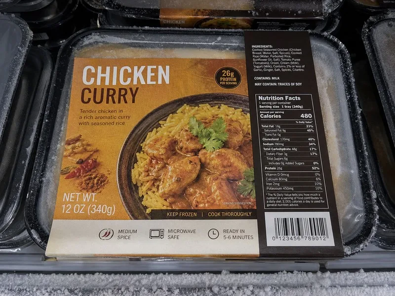 frozen ready meal tray label build