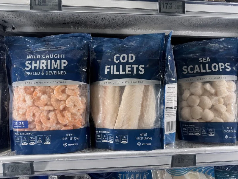 frozen seafood vacuum bag labels