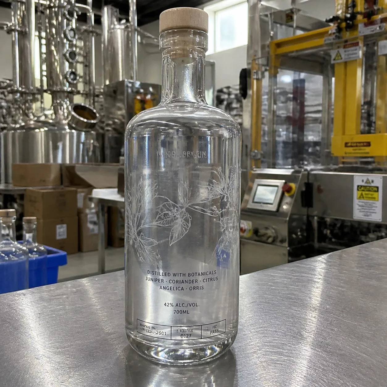 gin bottle clear no label look wrap