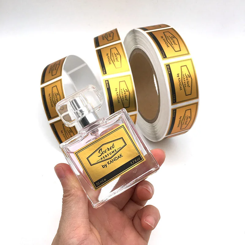 Gold Perfume Bottle Label Rolls