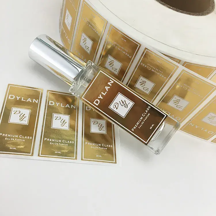 Gold Perfume Bottle Label Stickers