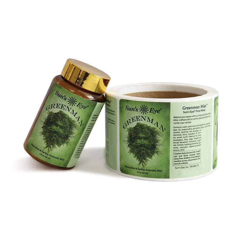 Green Tea Bottle Paper Labels On Roll