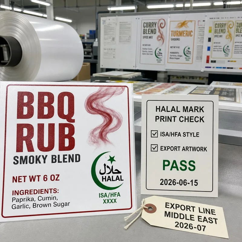 halal certification mark spice blend export label